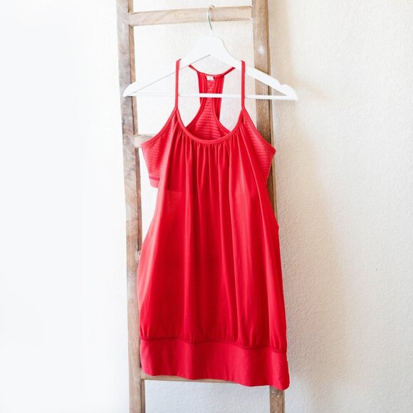 LULULEMON 2 IN 1 NO LIMITS TANK SPORTS BRA LOVE FIERY RED SZ 8 - Picture 1 of 7